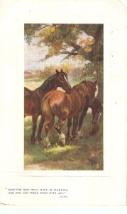 Harry Payne. Horses. Under Oak  Tuck OiletteBy Mead and Stream Ser. PC # 9722