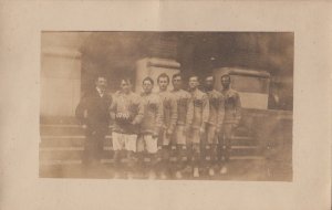 Postcard RPPC Men's Basketball Team in Uniform 1907-08