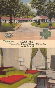 Motel 22 3 miles west of Mount Union - Mount Union, Pennsylvania PA  