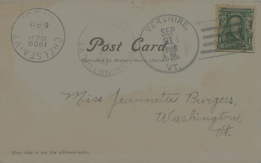 Chelsea Vermont Panoramic View  Business Section 1908 Postcard Used