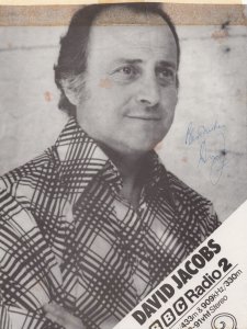 David Jacobs Vintage BBC Radio 2 DJ Large Signed Picture Autograph