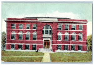 c1910 Exterior View Brake University Conservatory Music Des Moines Iowa Postcard