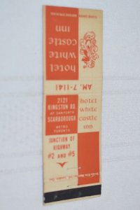 Hotel White Castle Inn Toronto Canada 20 Strike Matchbook Cover