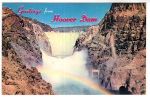 Greetings from Hoover Dam with Rainbow, Nevada