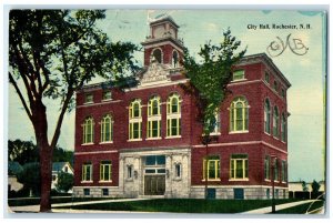 1913 City Hall Exterior Building Field Rochester New Hampshire Vintage Postcard