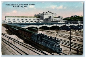 c1910s Train Entrance New Union Station Scene Kansas City Missouri MO Postcard