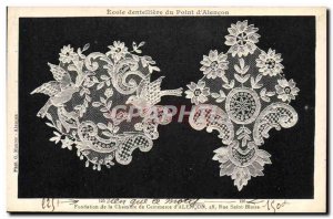 Old Postcard Folklore Lace Dentelliere dentelliere School Item D & # 39Alencon