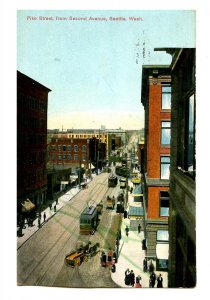 WA - Seattle. Pike Street from Second Avenue, Street Scene