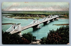 KIEV UKRAINE BRIDGE WITH SLOBODKA VIEW ANTIQUE RUSSIAN POSTCARD