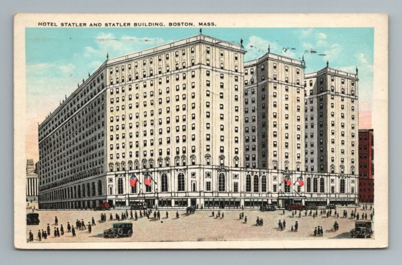 Hotel Statler Building Blue Sky Boston Massachusetts Vintage Postcard ...