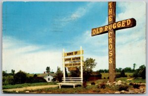 Reed City Michigan 1958 Postcard Home Of Author The Old Rugged Cross