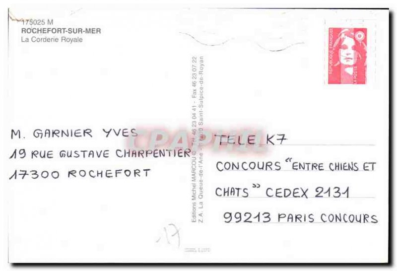 Modern Postcard Rochefort sur Mer Corderie Royale