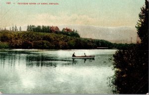 Boat on Truckee River at Reno NV Vintage Postcard L79