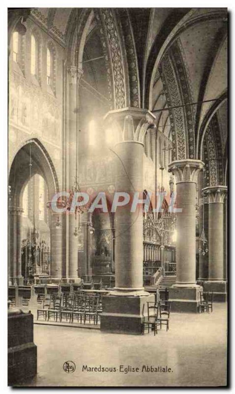 Old Postcard Maredsous Abbey Church