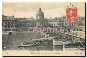 CARTE Postale Old Paris the Pont des Arts and the Institute Charter