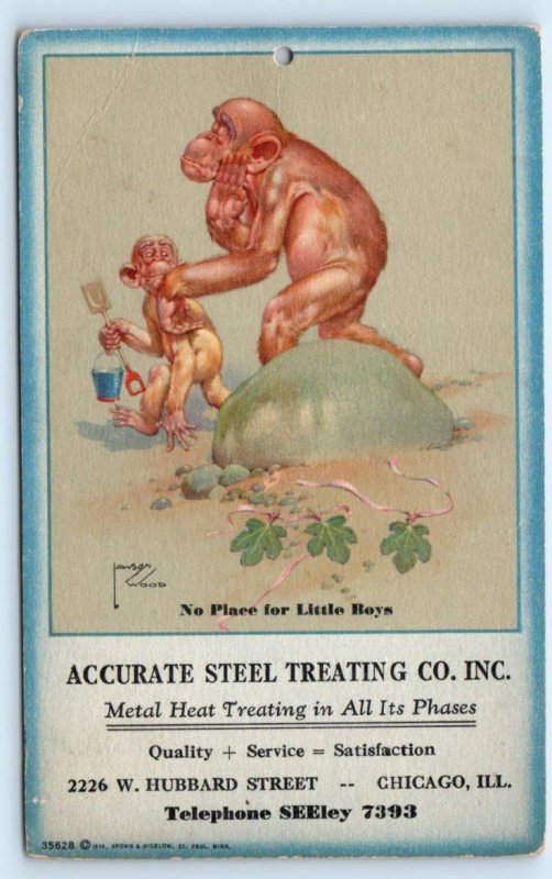 CHICAGO, IL Illinois ~ COMIC CHIMPS ADVERTISING Lawson Wood Art 1935 Postcard