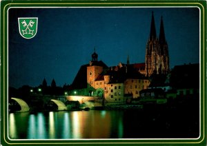 Regensburg, Germany, Danube River, Cathedral, castles, towns, Postcard