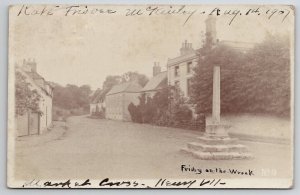 England Frisby On The Wreake With Medieval Market Cross RPPC 1907 Postcard Q28