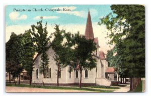 Presbyterian Church Cherryvale Kans. Kansas Postcard