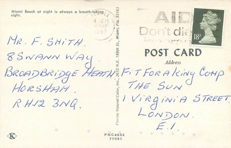 United States Miami beach at night 1987