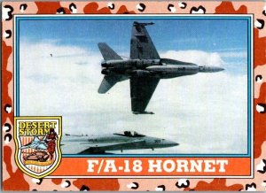 Military 1991 Topps Dessert Storm Card F/A-18 Hornet Jet sk21329