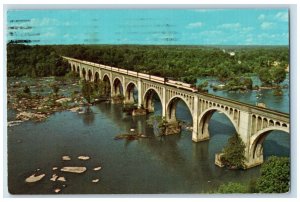 1974 The Auto-Train Crossing The Scenic James River Scene Washington DC Postcard