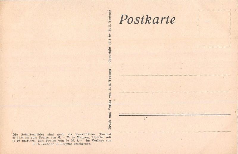 DIEFENBACH: GOTTL JUGEND II BL 4 SILHOUETTE POSTCARD 1920...