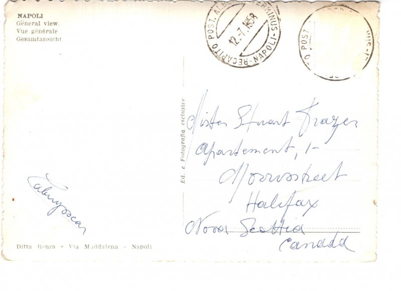 Napoli, Naples, Italy, Used 1958