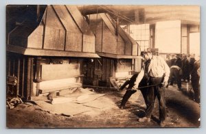 RPPC  Old Mill  Amalgamation Tables Smelting Foundry  c1910 Postcard