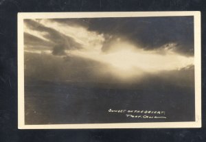 RPPC TAFT CALIFORNIA SUNSET ON THE DESERT VINTAGE REAL PHOTO POSTCARD