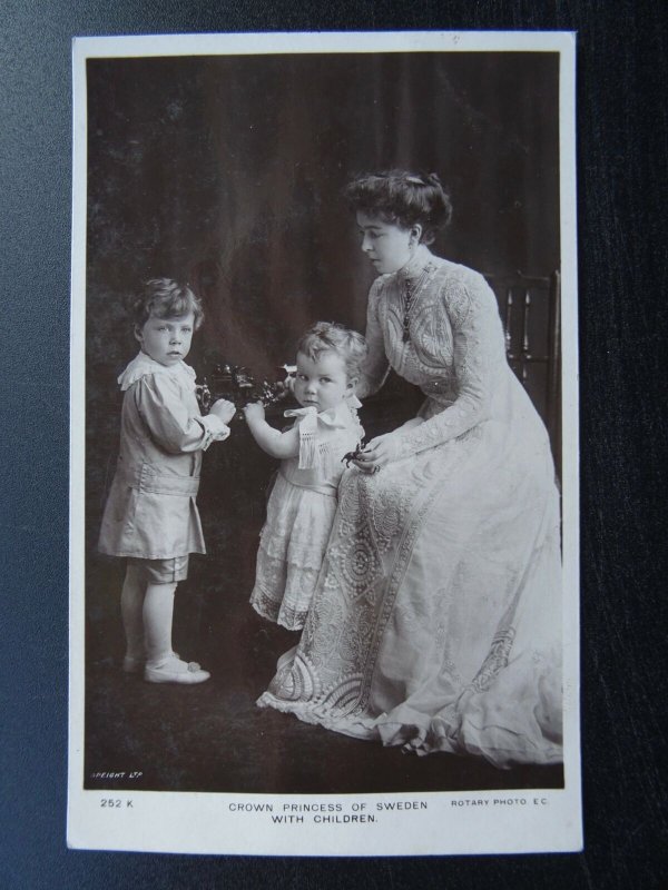 Swedish Royalty CROWN PRINCESS OD SWEDEN WITH CHILDREN c1908 RP Postcard