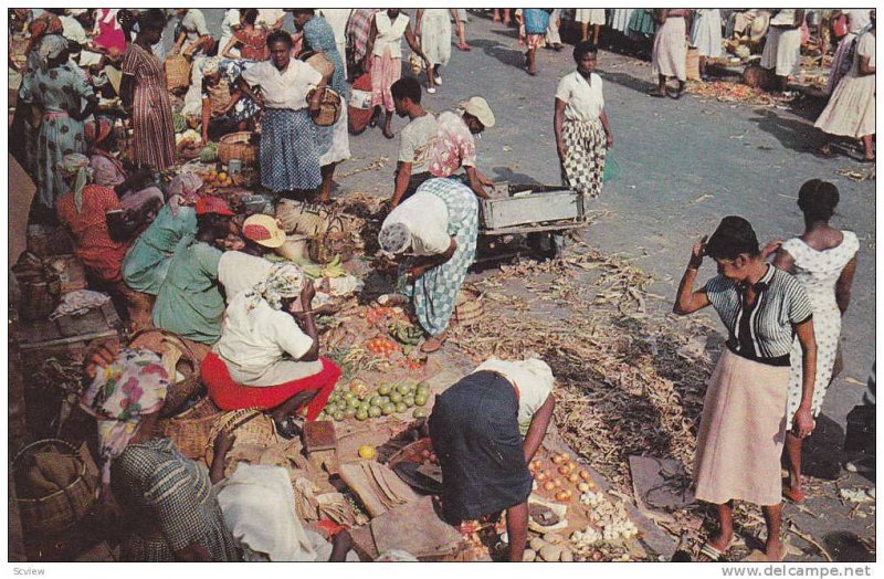 Market Scene , Jamaica , 40-60s