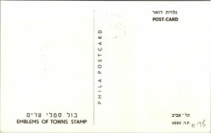 CONTINENTAL SIZE MAXIMUM CARD ISRAEL TOWN OF AKKO EMPLEM 1969