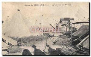 Old Postcard Camp of Sissonne Aisne Across the Army Tents