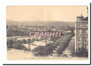 Pau Old Postcard View jurancon and the Pyrenees Boulevard