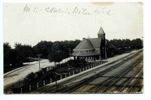 Niles MI Railroad Train Depot Station RPPC Postcard