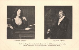 Vintage Postcard 1910's Portrait of Charlotte Schiller and Friedrich Schiller