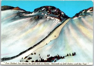 Chilkoot Pass Coguit Alaska AK During Gold Rush Gold Seekers Trail Postcard