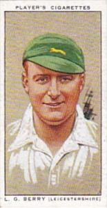 Player Vintage Cigarette Card Cricketers 1934 No 5 L G Berry