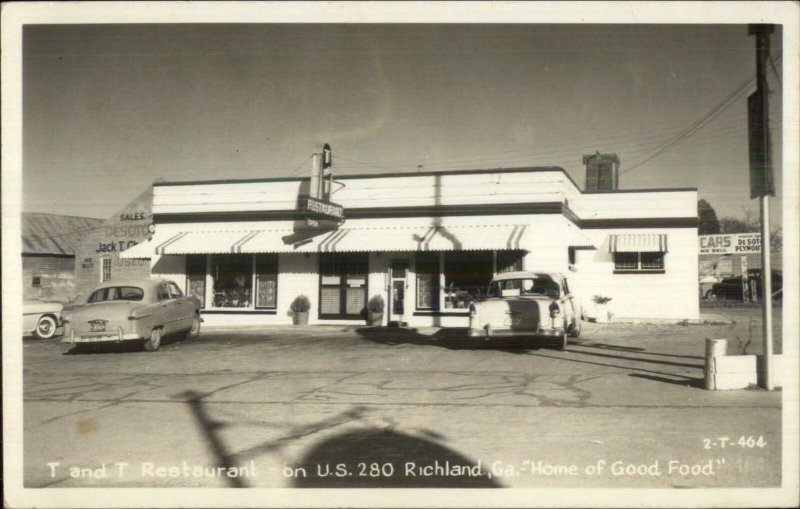 Richland GA T&T Restaurant US 280 Roadside Real Photo Postcard - Cline?