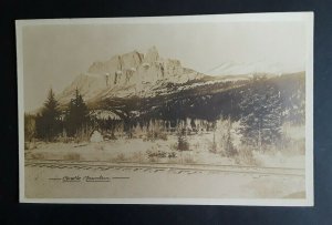 Mint Alberta Canada Banff National Park Castle Mountain Real Photo Postcard