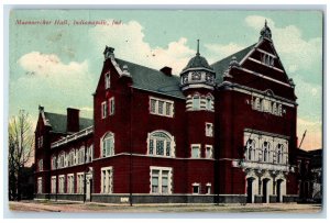 1916 Maennerchor Hall Indianapolis Indiana IN Posted Antique Postcard 