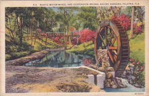 Florida Palatka Rustic Water Wheel And Suspension Bridge Ravine Gardens