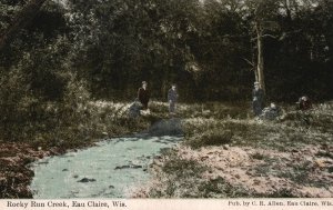 Vintage Postcard 1910's Rocky Run Creek Eau Claire Wisconsin Pub. by C. R. Allen