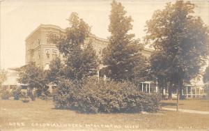 Mt Clemens Michigan~Colonial Hotel~Trees-Shrubs on Lawn~c1910 RPPC