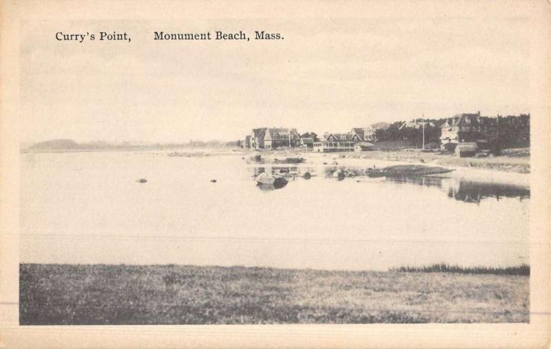 Monument Beach Massachusetts Currys Point Waterfront Antique Postcard K48041 