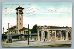 DAYTON OH UNION RAILROAD STATION ANTIQUE POSTCARD railway train depot