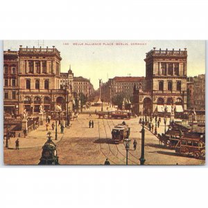 Postcard Belle Alliance Place Berlin Germany Monument c1910
