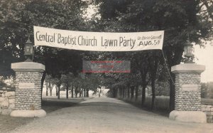 MA, Fall River, Massachusetts, RPPC, Central Baptist Church Lawn Party, Photo