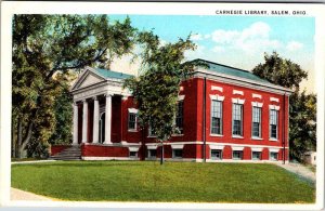 Postcard LIBRARY SCENE Salem Ohio OH AM1307